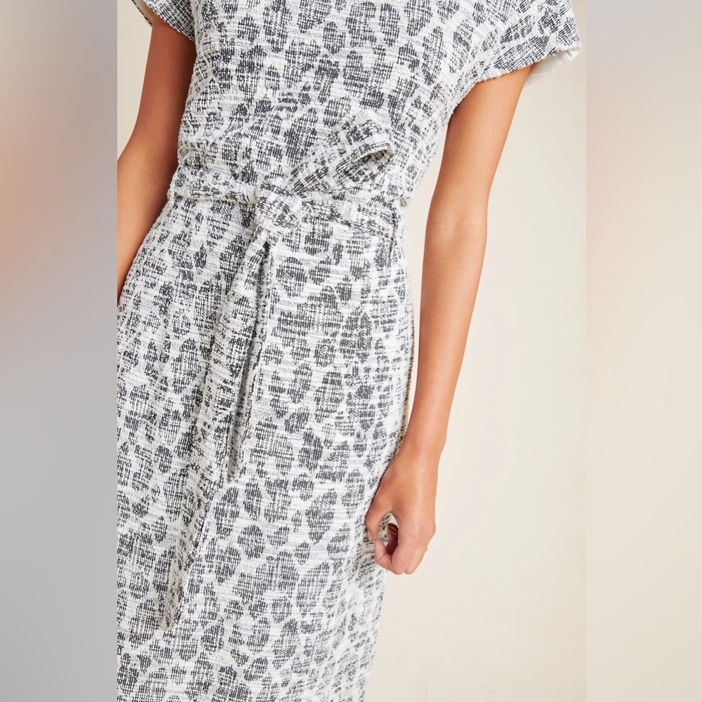 Anthropologie‎ Dolan Left Coast Taleen Boucle Textured Belted Midi Dress MEDIUM - Picture 7 of 16